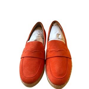 Cole Haan Montauk Orange Suede Loafer Slip On Shoes Size 7.5B